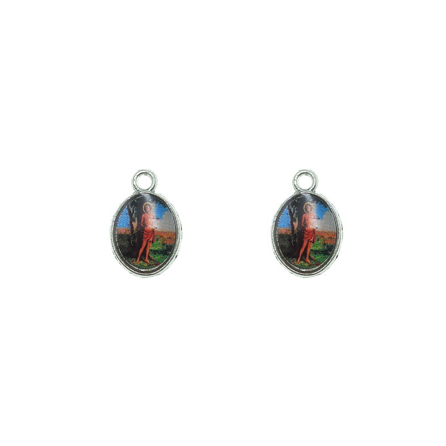 Dije Pequeño Santo San Sebastian 14x10mm