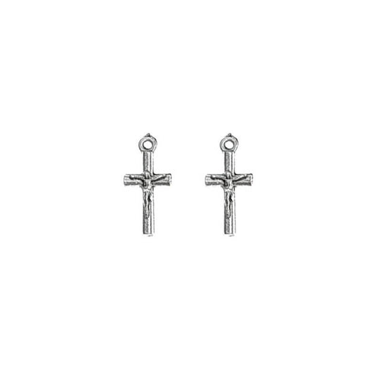 Dije Charm Cruz Jesus Oval 17x8mm - Bisuteria